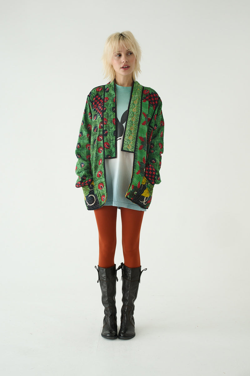 Repurposed Kantha Jacket Green 003