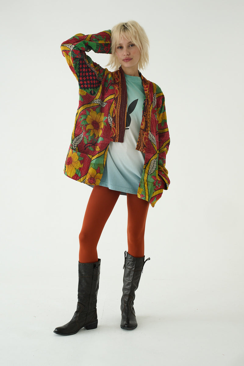 Repurposed Kantha Jacket Green 003