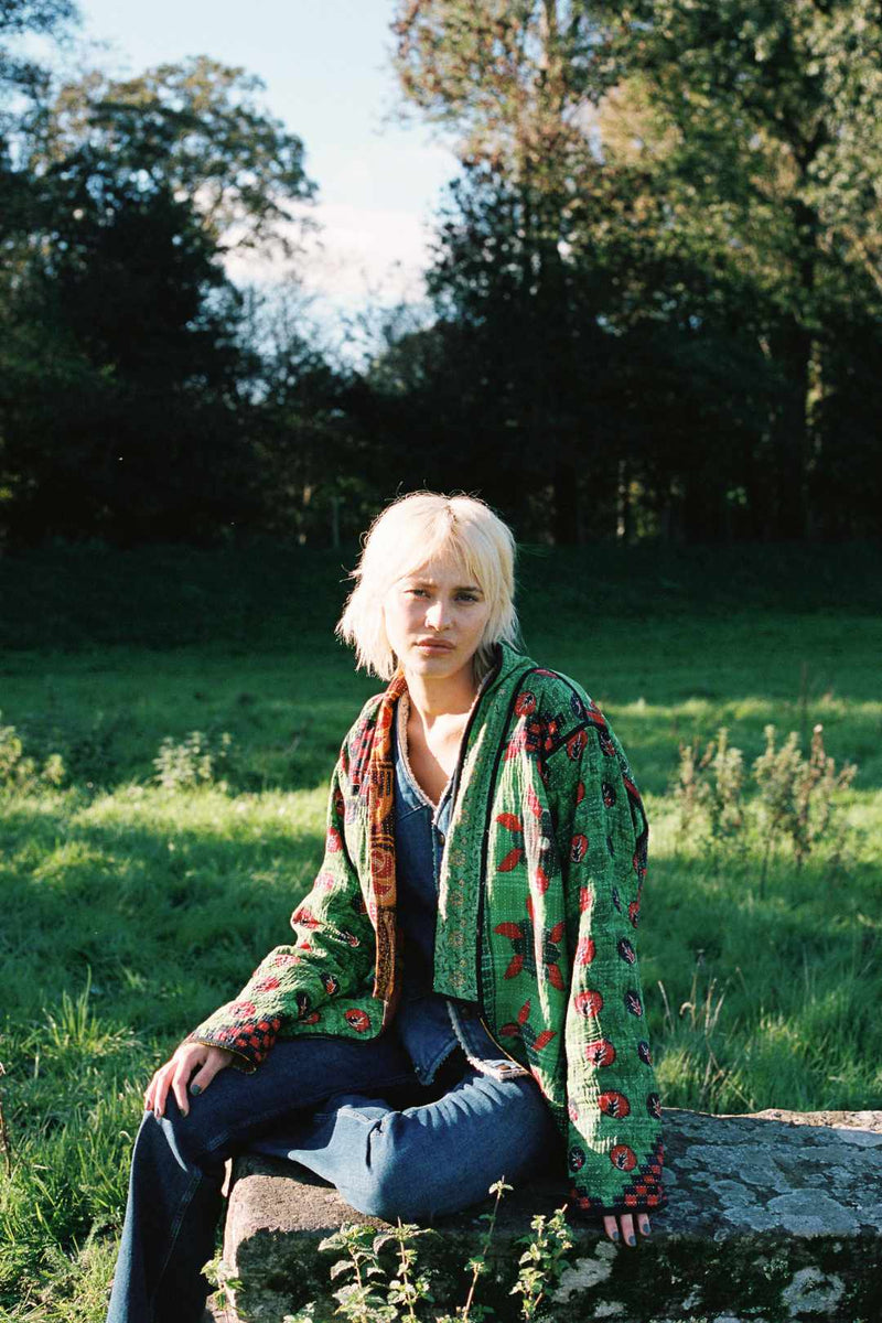 Repurposed Kantha Jacket Green 003