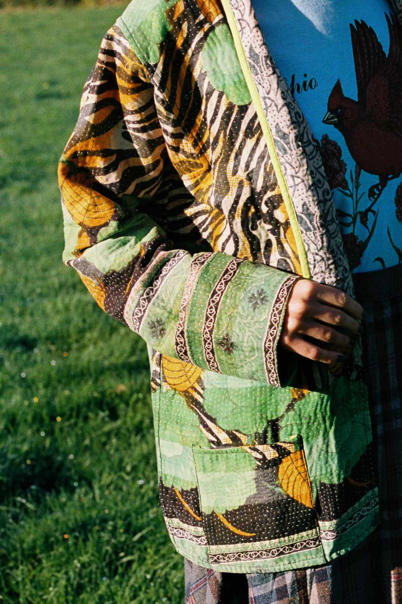 Repurposed Kantha Jacket Green 001