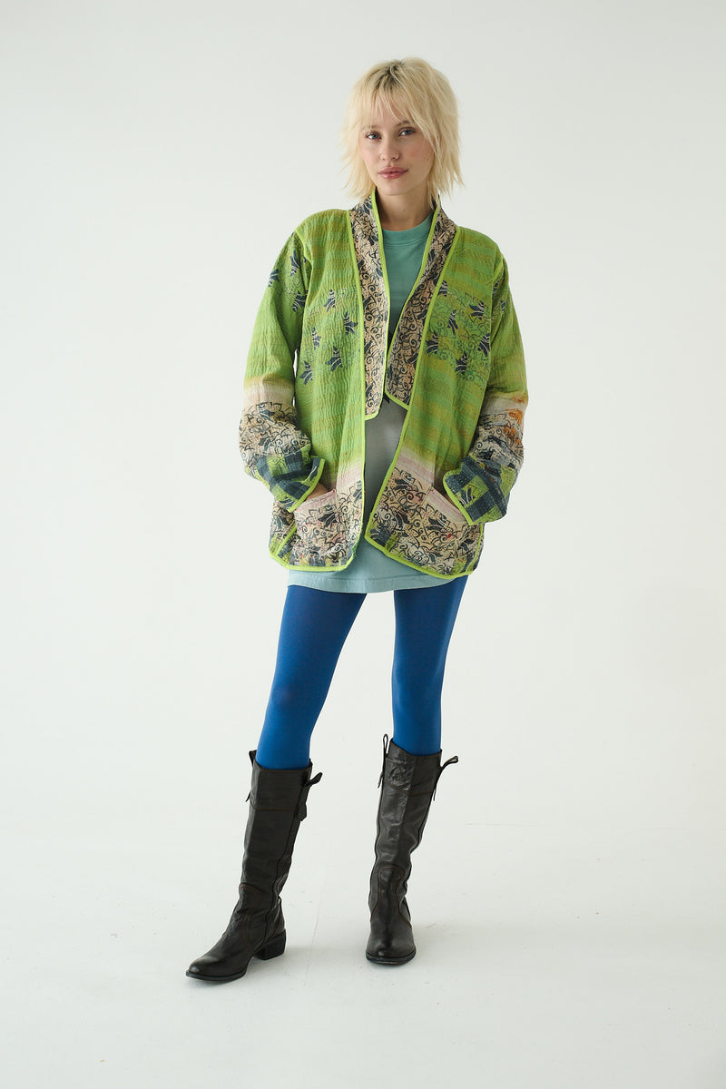 Repurposed Kantha Jacket Green 001