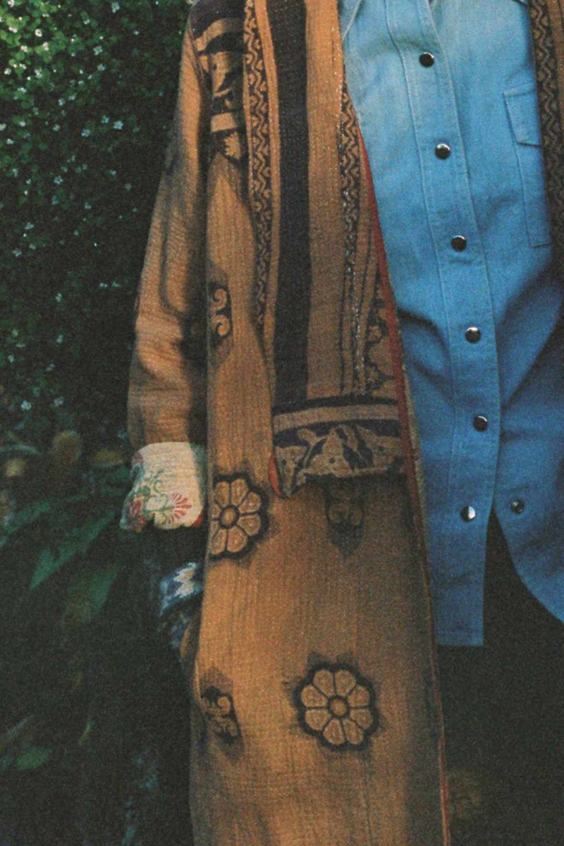 Repurposed Quilted Kantha Coat Natural 013