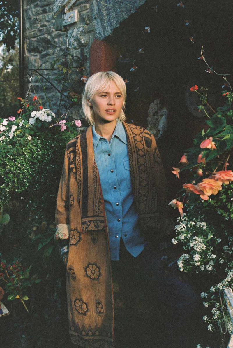 Repurposed Quilted Kantha Coat Natural 013