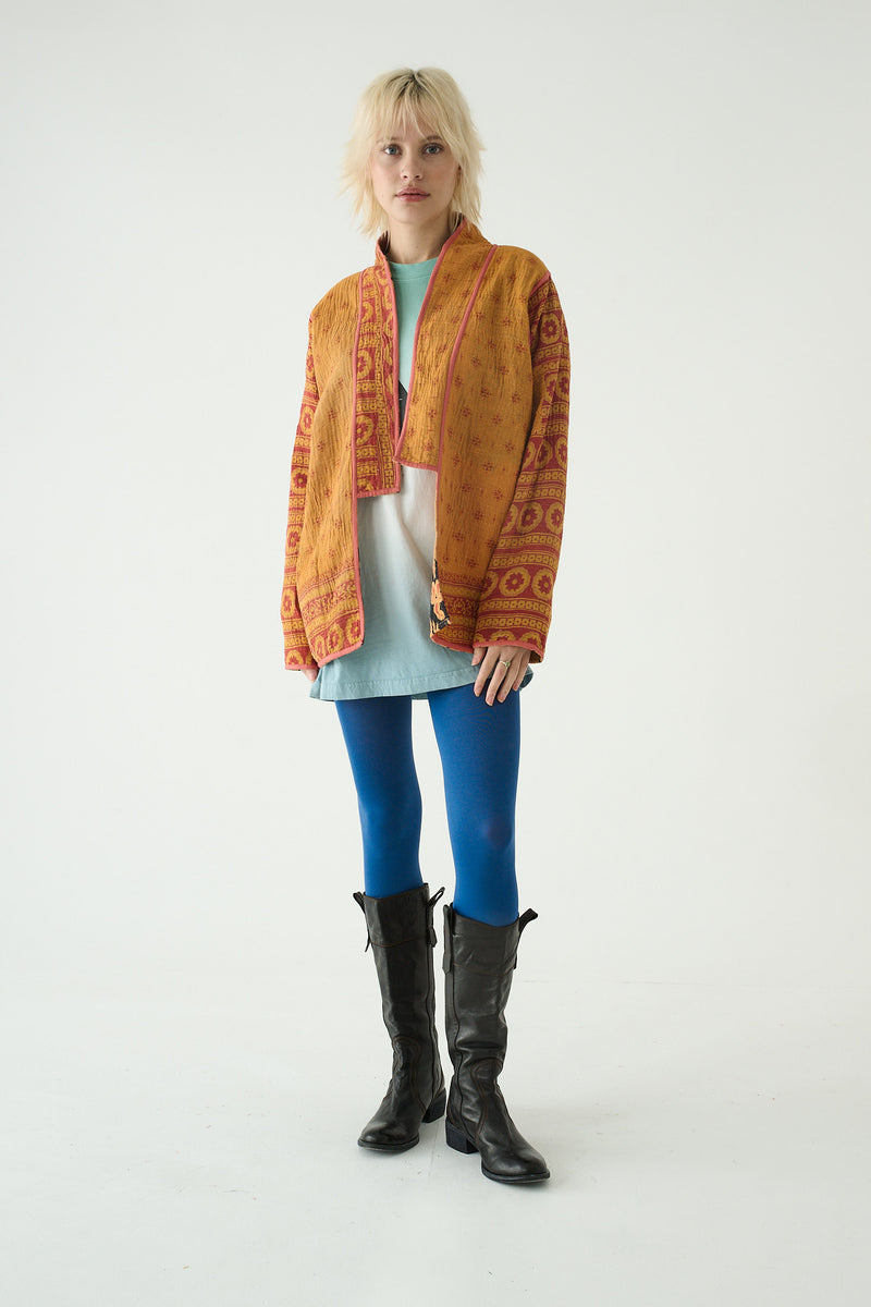 Repurposed Kantha Jacket Orange 006