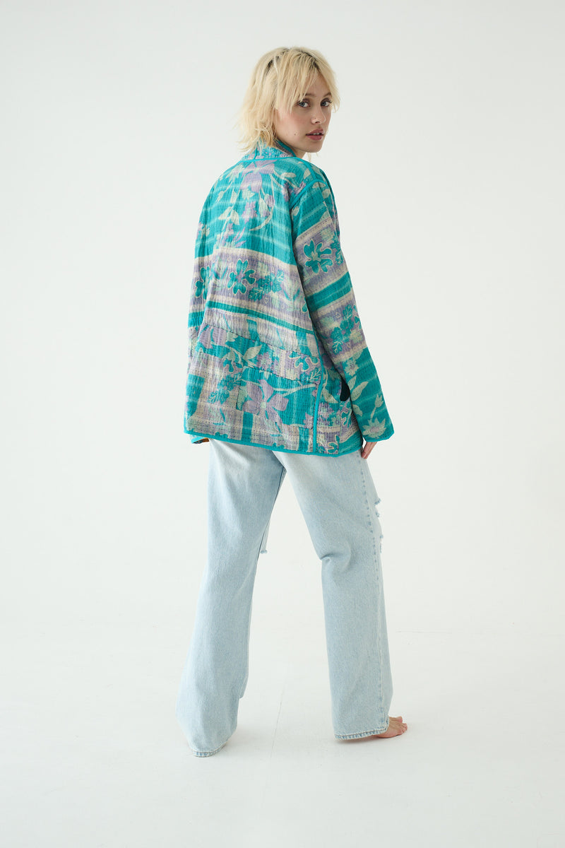 Repurposed Kantha Jacket Turquoise 012