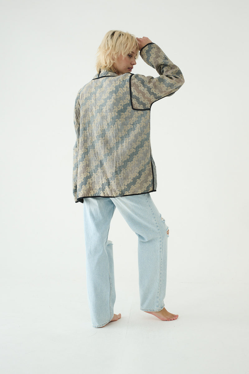 Repurposed Kantha Jacket Blue 013