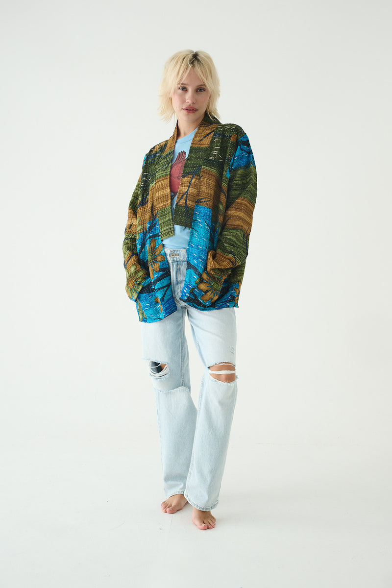 Repurposed Kantha Jacket Blue 021