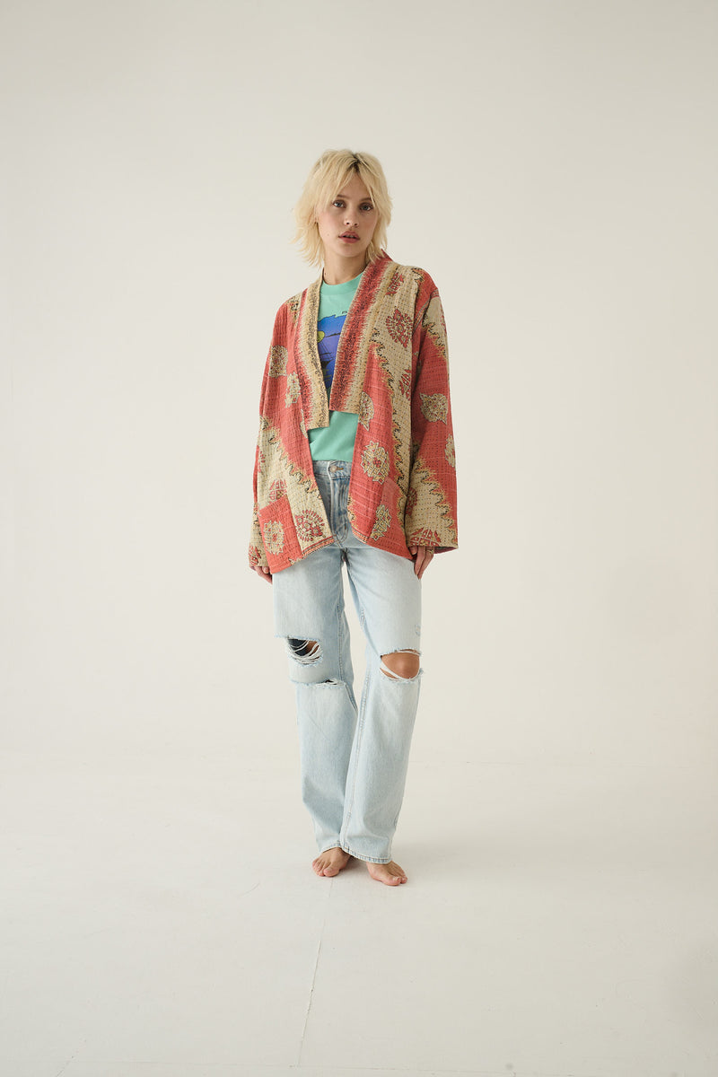 Repurposed Kantha Jacket Orange 023