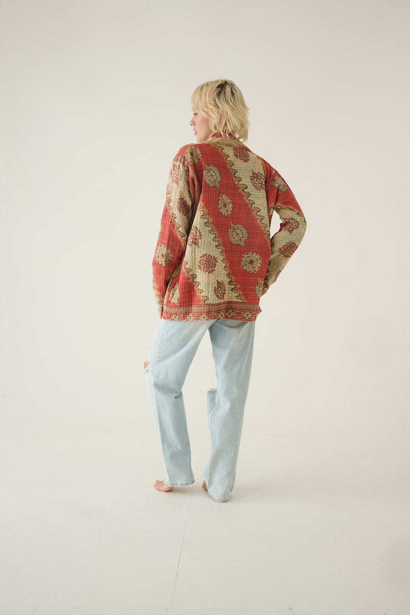 Repurposed Kantha Jacket Orange 023
