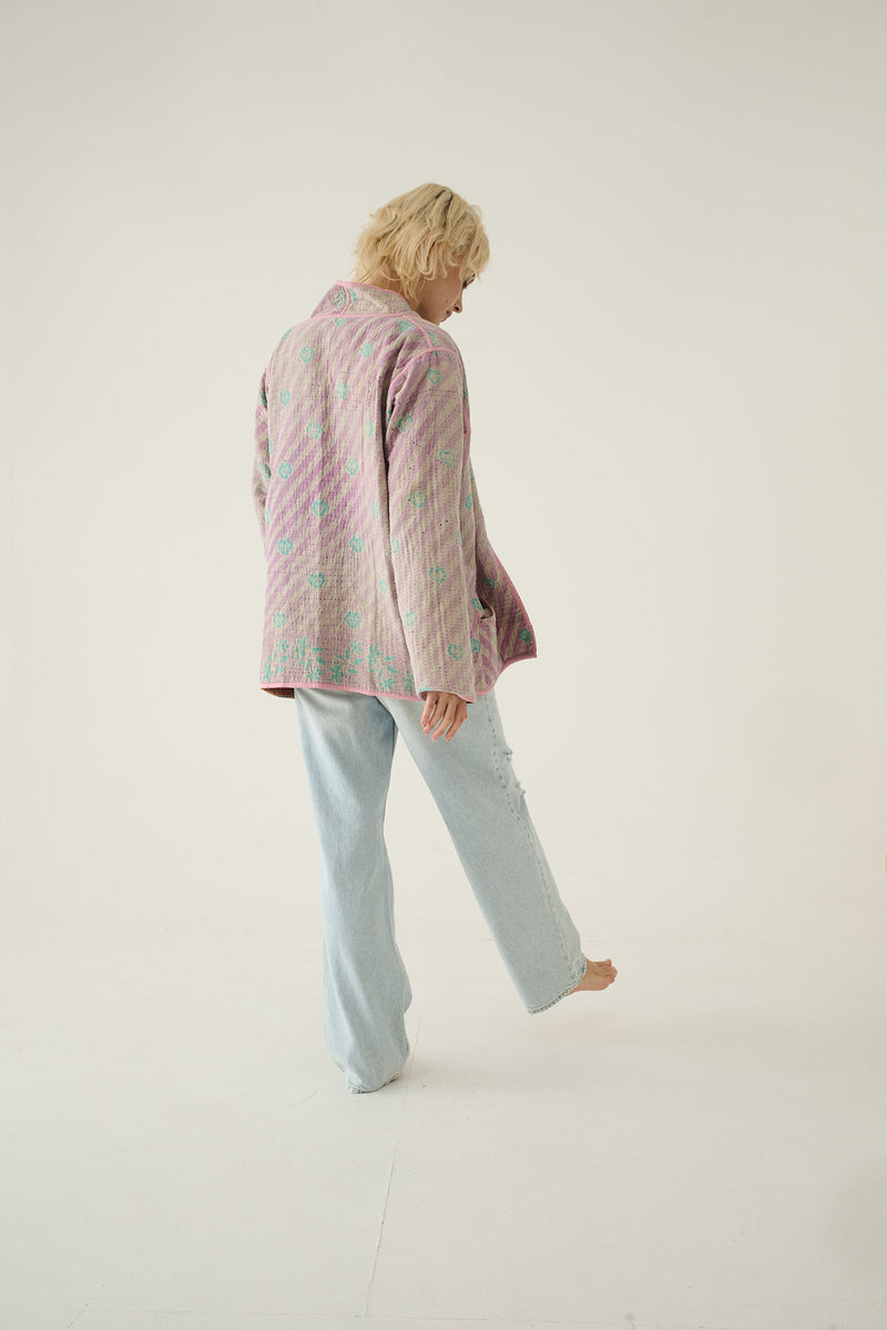 Repurposed Kantha Jacket Orange 023