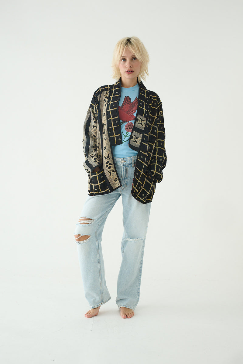 Repurposed Kantha Jacket Brown 024