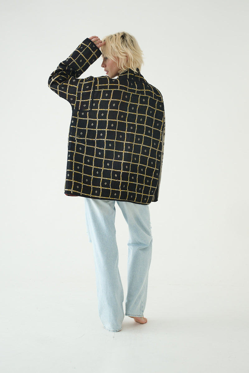 Repurposed Kantha Jacket Brown 024