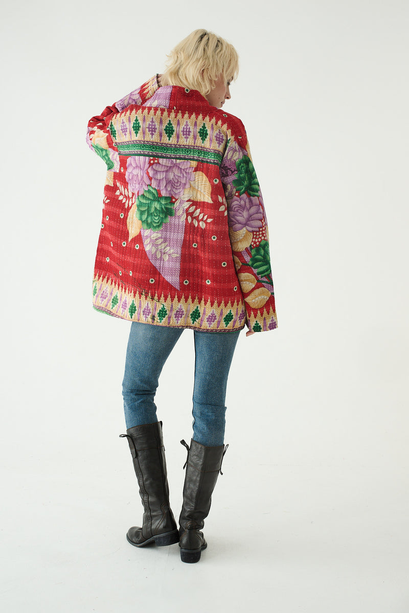 Repurposed Kantha Jacket Red 025