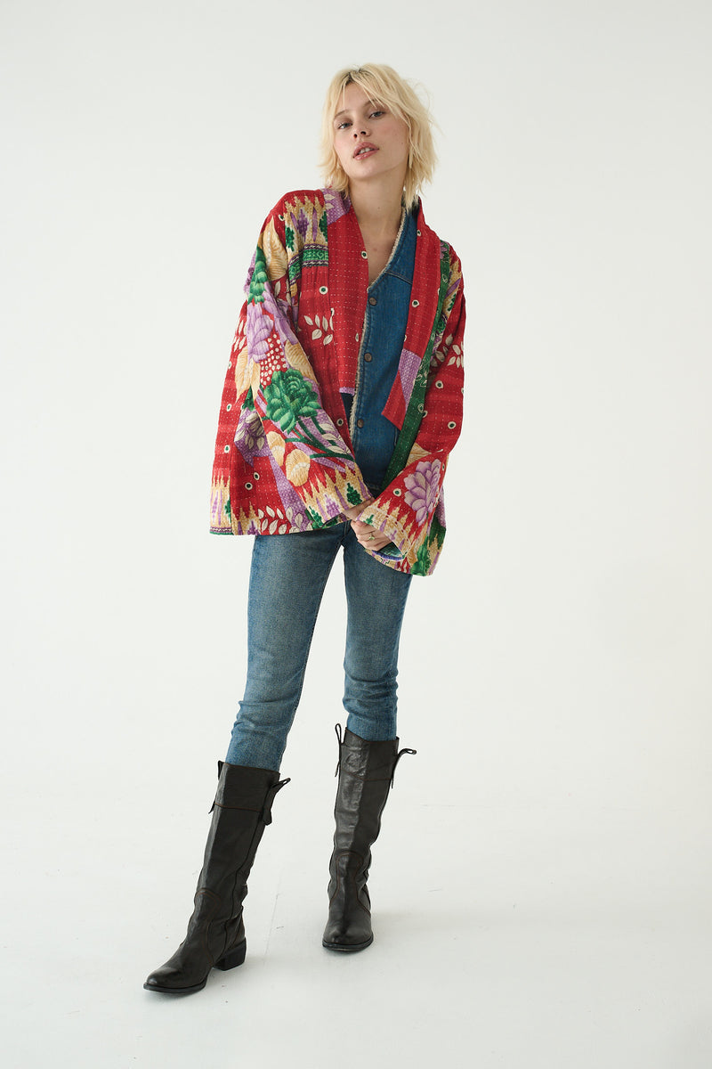 Repurposed Kantha Jacket Red 025