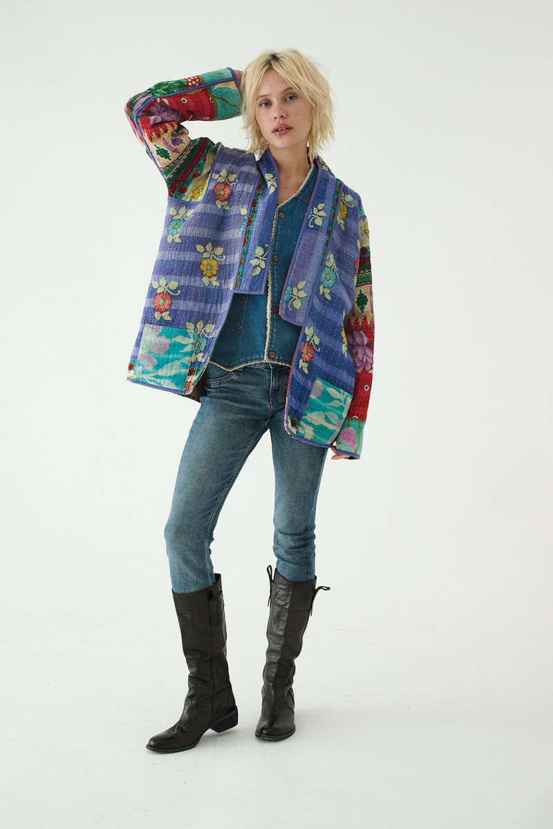 Repurposed Kantha Jacket Red 025