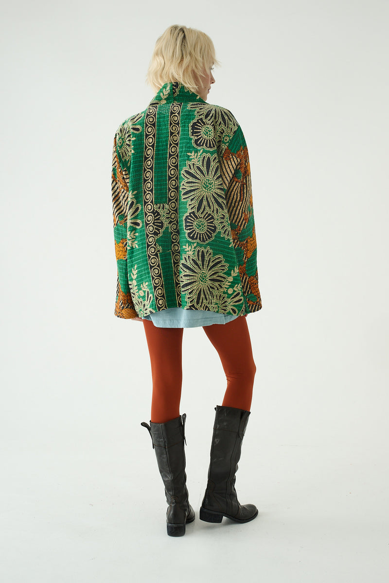 Repurposed Kantha Jacket Green 034