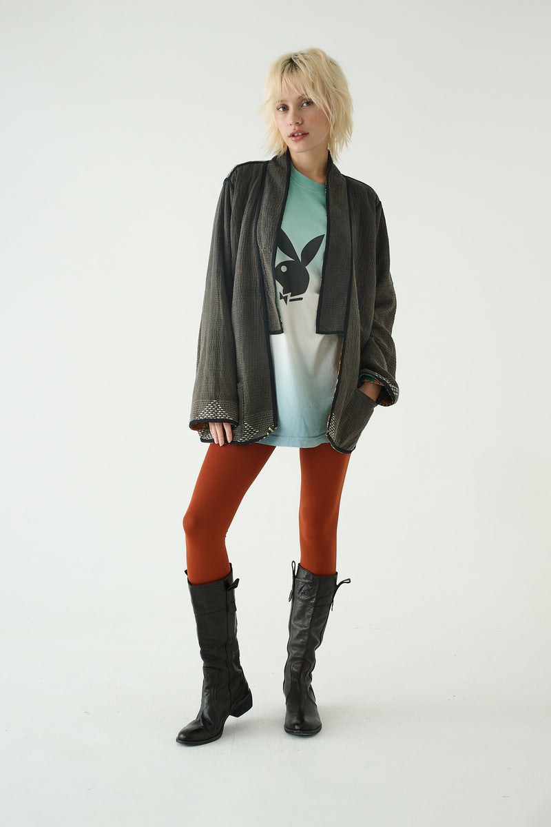 Repurposed Kantha Jacket Green 034