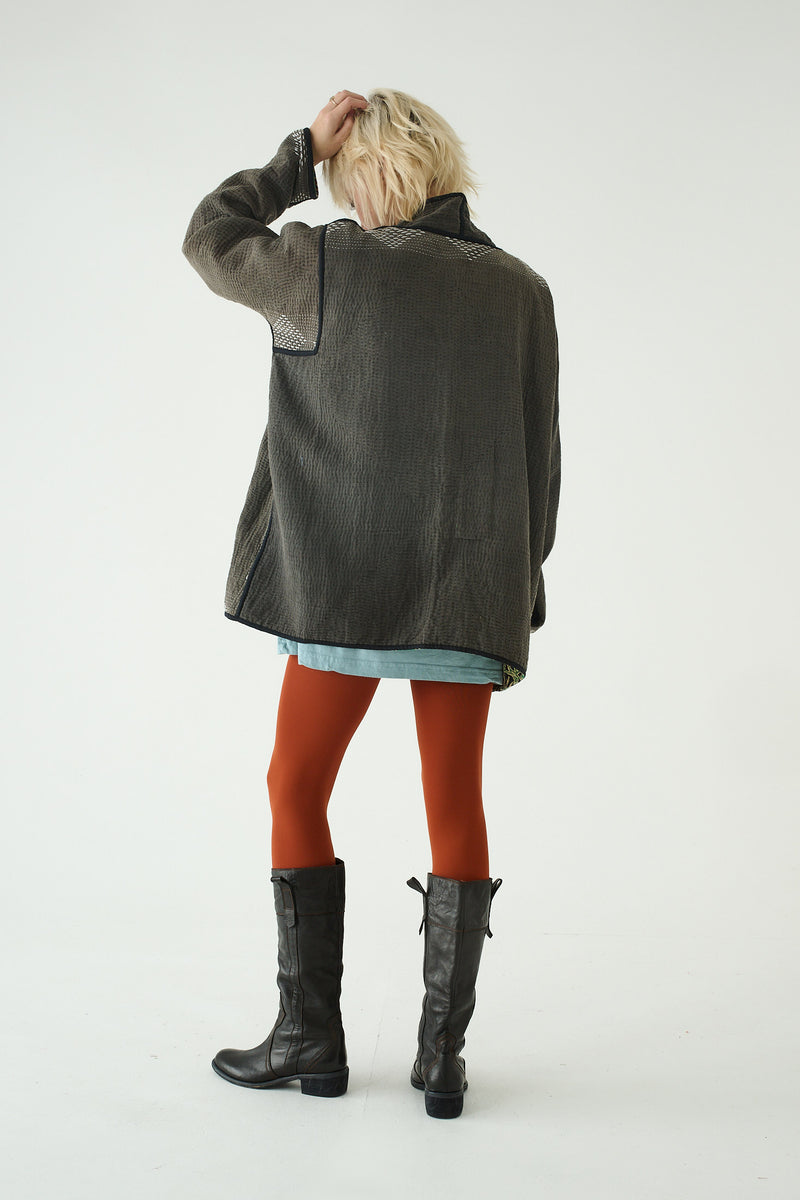 Repurposed Kantha Jacket Green 034