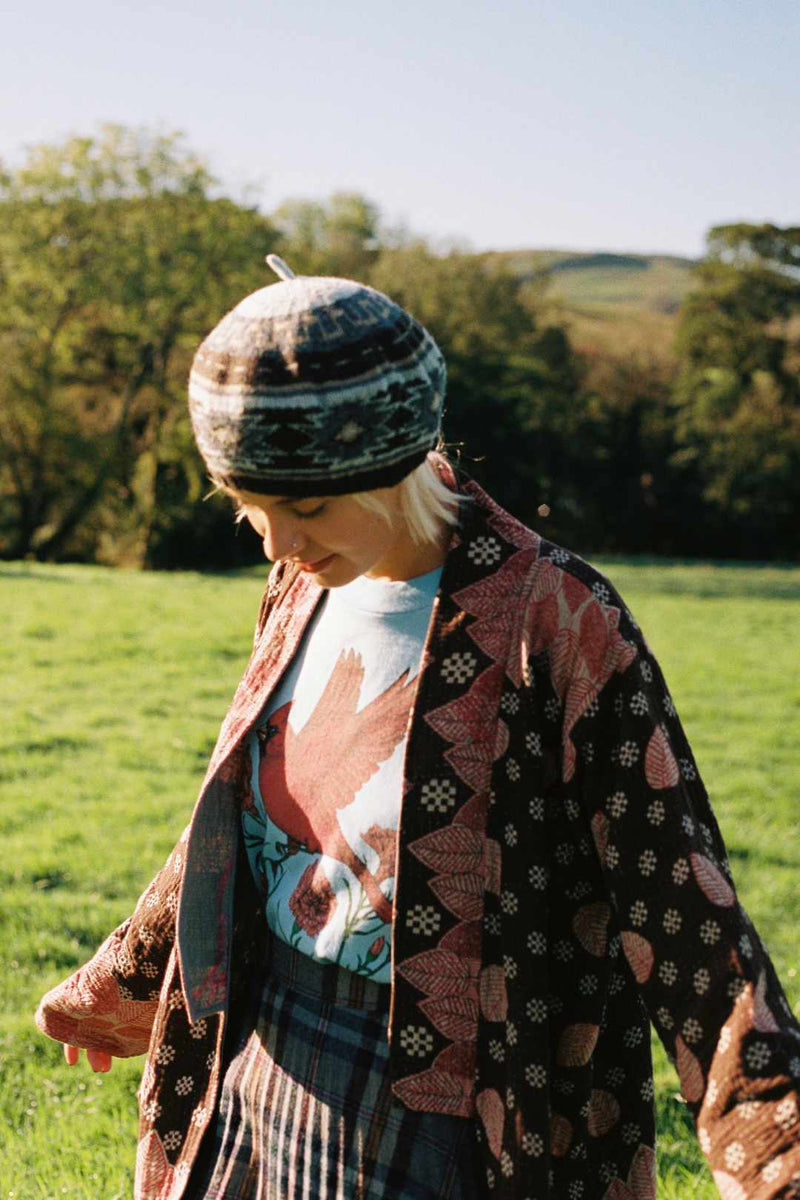 Wool Fair Isle Beret Mole