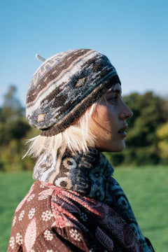Wool Fair Isle Beret Mole