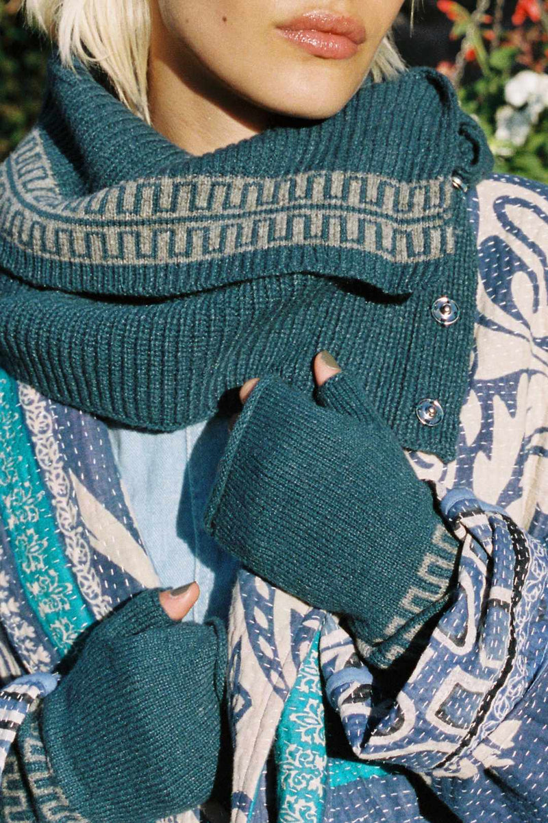 Wool Wrist Warmers Soft Teal