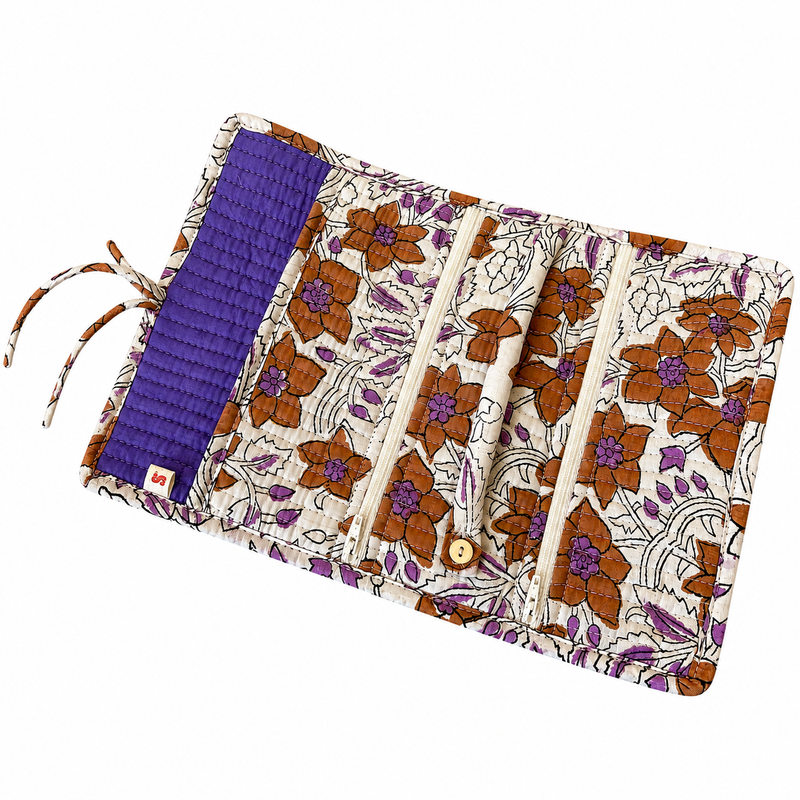 Jewellery Roll - Desert Bloom 01 - Rust