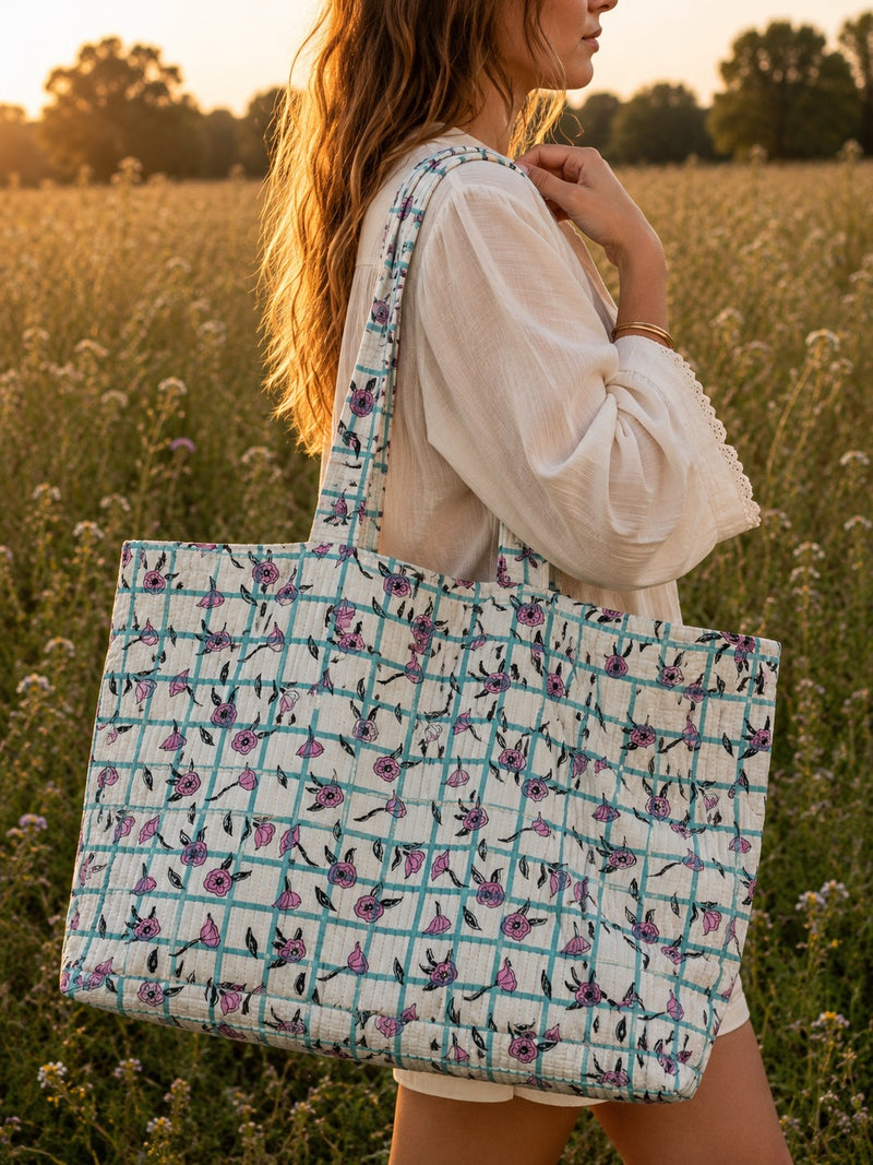 48 Hour Bag - Meadow Check 02 - Mint