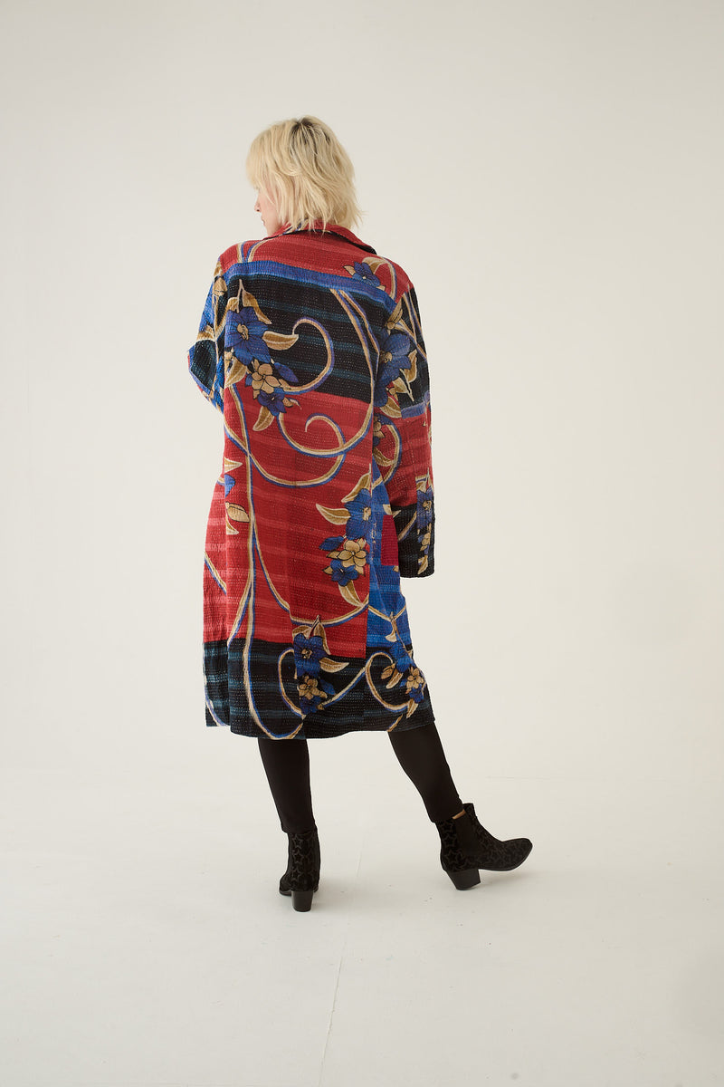 Repurposed Quilted Kantha Coat Multicolour 021