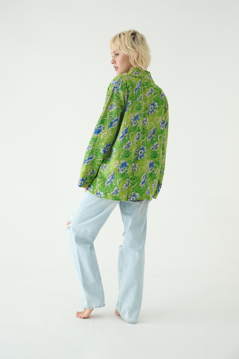 Repurposed Kantha Jacket Green 017