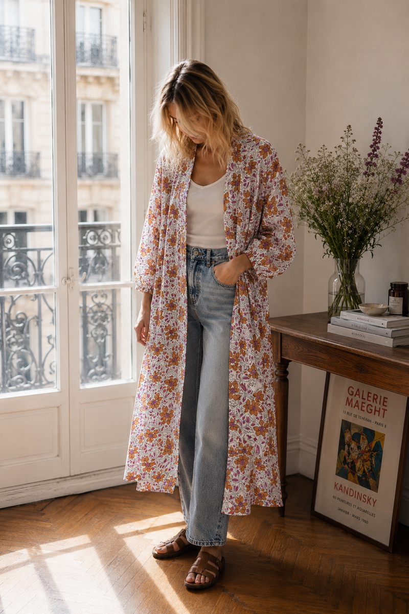 Everyday Robe - Tan - Desert Bloom  01