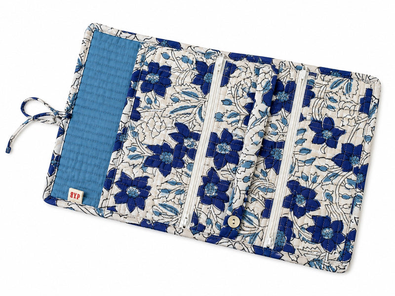 Jewellery Roll - Desert Bloom 01 - Indigo