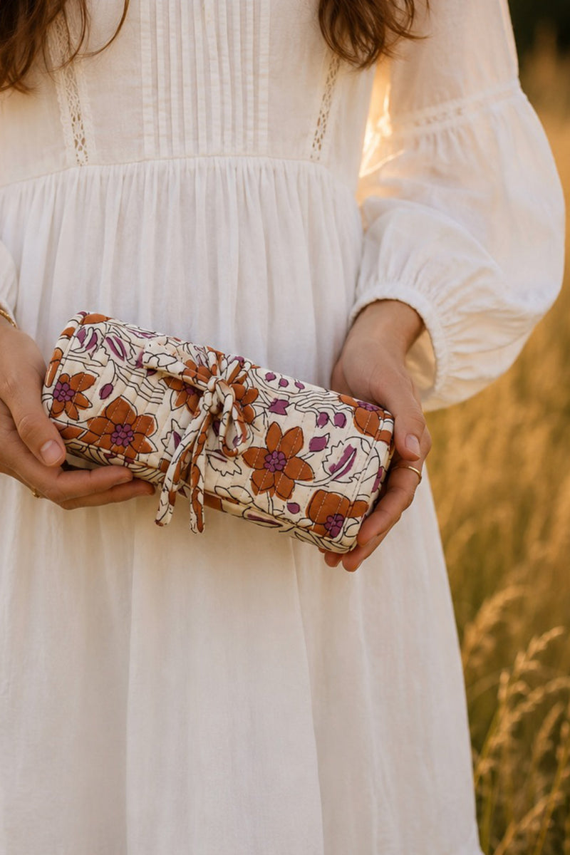 Jewellery Roll - Desert Bloom 01 - Rust